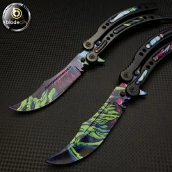 Blade City *2 Pieces* Alien Skin Balisong Trainer & Sharp Butterfly Set