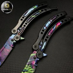 Blade City *2 Pieces* Alien Skin Balisong Trainer & Sharp Butterfly Set