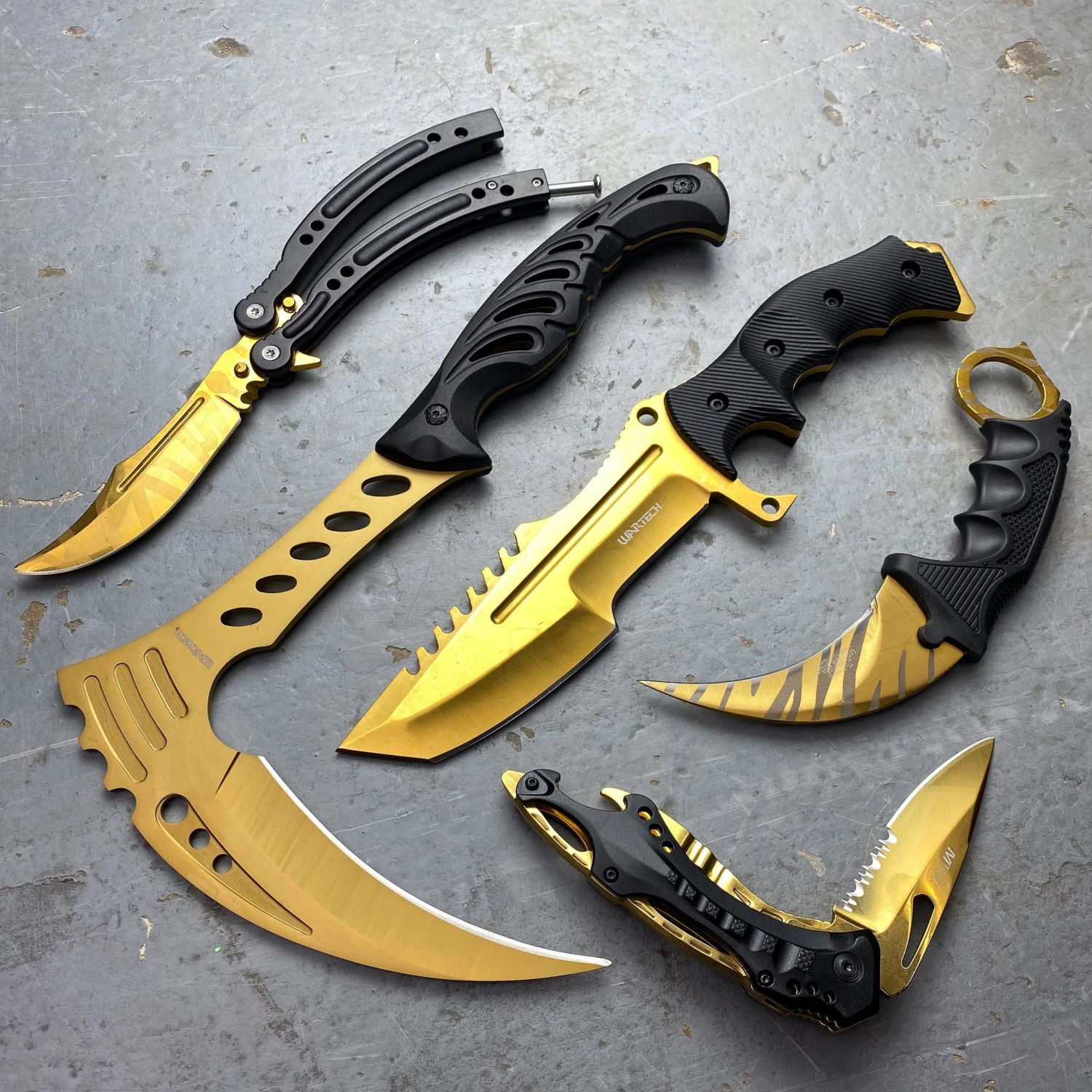 Blade City All Knives *Flash Sale* Gold 5-Piece Knife Set 3 Blade City All Knives *Flash Sale* Gold 5-Piece Knife Set
