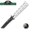 Blade City Bear & Son Large Tanto Butterfly Knife White / Black Blade