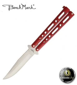 Blade City Benchmark Red Satin Balisong All Knives