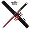 Blade City Blood Shot Katana W Dual Daggers Swords