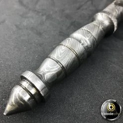 Blade City All Knives BoneEdge Damascus Kris Blade With Leather Sheath