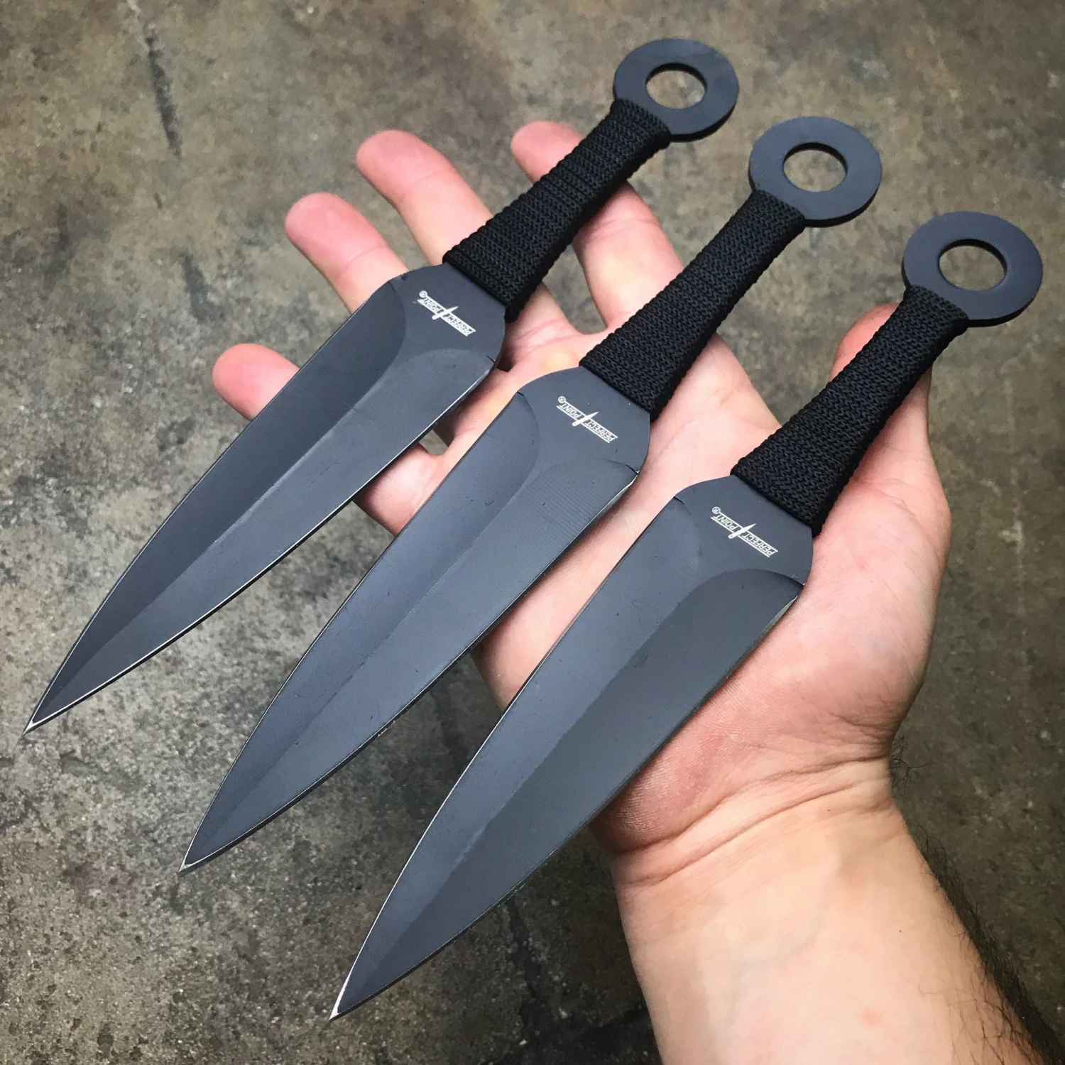 Blade City All Knives Midnight Hawk 3 Piece Throwing Knife Set 3 Blade City All Knives Midnight Hawk 3 Piece Throwing Knife Set