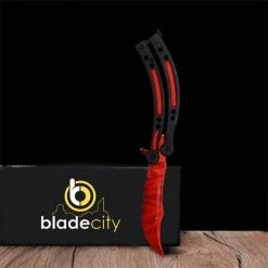 Blade City Balisong/butterfly Red Slaughter Butterfly Knife (Sharp & Unsharp Available)