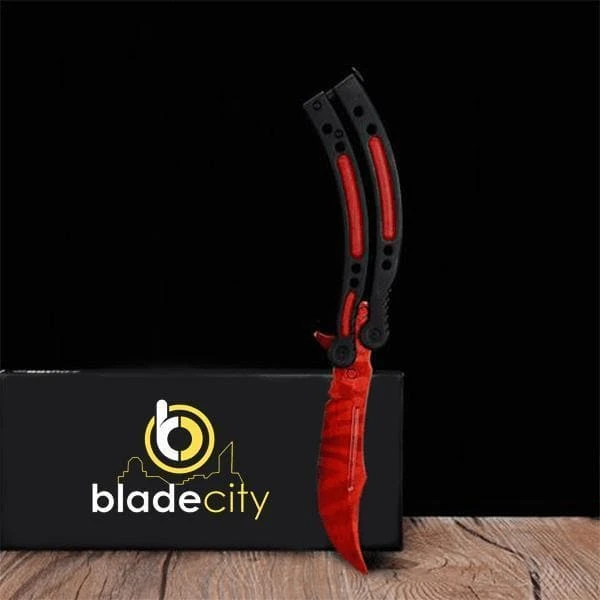 Blade City Balisong/butterfly Red Slaughter Butterfly Knife (Sharp & Unsharp Available) 3 Blade City Balisong/butterfly Red Slaughter Butterfly Knife (Sharp & Unsharp Available)