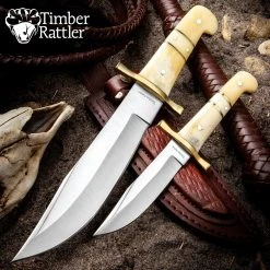 Blade City All Knives Timber Rattler Camel Bone Bowie Knife Set