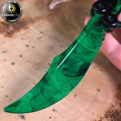 Blade City Video Game Inspired EMERALD GAMMA DOPPLER Practice Balisong Butterfly Trainer All Knives